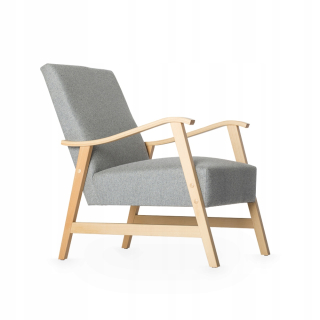 Šedé kreslo Mokee woolchair