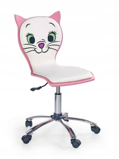 Kitty 2 biele a ružové rotačné kreslo