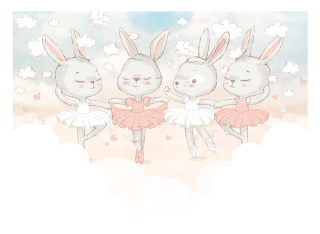 Nástenná maľba pre dievča Bunny 312x219