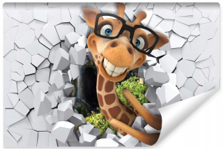 Detské nástenné nástenné maľby žiraf Animal 3d 368x254