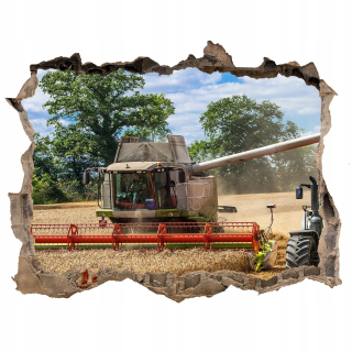 Fototapeta otvor na stenu Kombajn a traktor