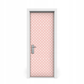 Nástenná maľba pre dvere biele bodky 75x205
