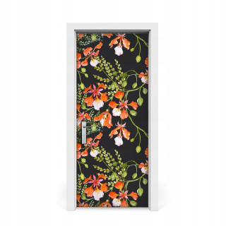 Dverové tapeta Obrázok červené kvety 85x205