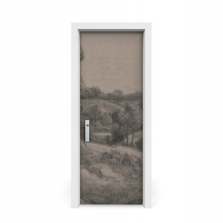 Nástenná maľba pre dvere Grey Village 75x205
