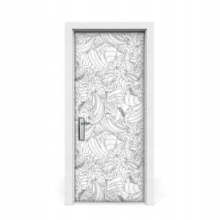 Nástenná nástenná maľba dverových nálepiek Doodle Pattern 85x205