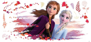 Mrazené 2 nálepky na ľadovú krajinu na stene Elsa Anna