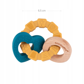 Gili Gums Teether Ring Srdce Silikón/drevo