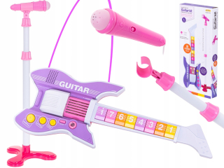 Rocková elektrická gitara s mikrofónom pre deti