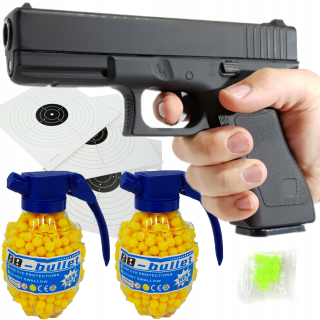 GLOCK 17 Kovová pištoľ ASG pre gule + 2 granity