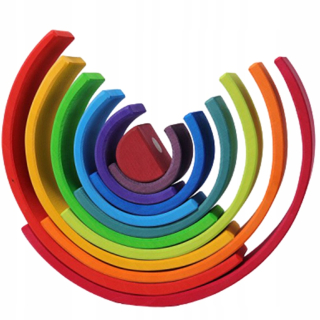 Grimm's Wooden Rainbow 12 Prvky Montessori