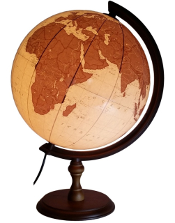 Globe 320 mm podsvietené staroveké drevo darček
