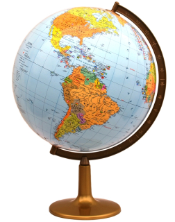 Globe 420 mm Politické + vlajky + časové zóny