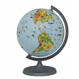 Globe Fyzická mapa poľských zvierat