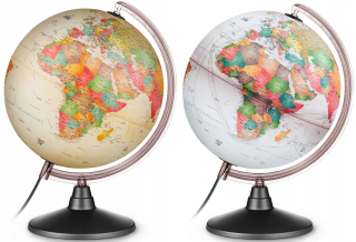 Štylizovaný podsvietený globe +sklo zväčšuje