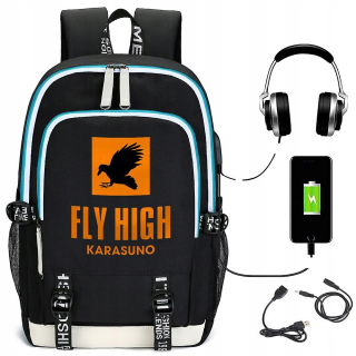 Haikyuu batoh USB nabíjanie študentskej školy