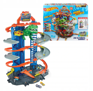 Hot Wheels City set mega t-rexa garáž 2 autá