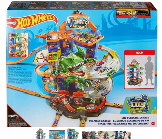 Horúce kolesá mega garáž dinosaur t-rex mattel gjl14