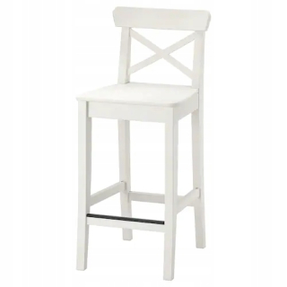 Ikea Ingolf Bar Stool s operadlom, biela, 63 cm