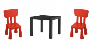 Ikea lac table + Mammut dve stoličky pre deti