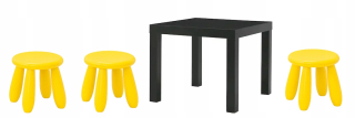 Ikea Lack Table + Mammut Tri detské stoličky