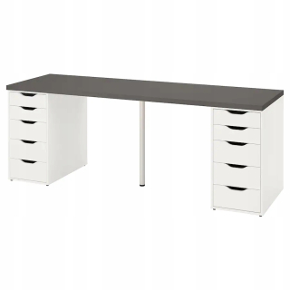 IKEA LAGKAPTEN ALEX Písací stôl sivobiela 200x60 cm