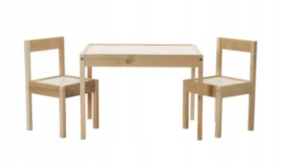 Detský stôl IKEA Latt a 2 stoličky biela / borovica