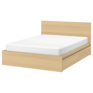 Ikea Malm Bed bez 4SZ CUF Lonset Oak 180x200cm