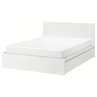 IKEA MALM Rám s 2 kontajnermi bielymi 180x200