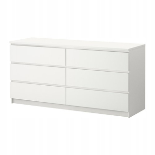 IKEA MALM komoda so 6 zásuvkami 160x78 cm BIELA