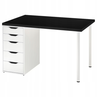 Ikea Malvakt Alex Black White Desk 120x80 cm
