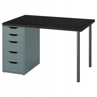 Ikea Malvakt Alex Black/Turquoise Desk 120x80cm