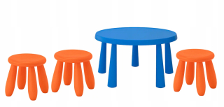 Ikea Mammut Tabuľka 85 cm + 3 detské stoličky