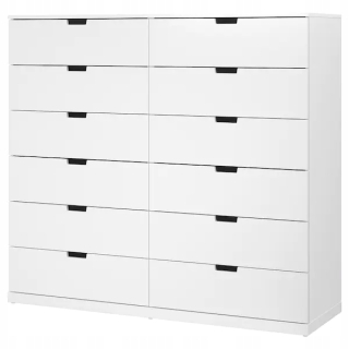 Ikea Nordli Dresser 12 zásuviek biele 160x145 cm