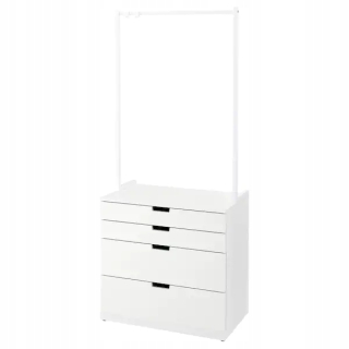 Ikea Nordli Dresser 4 zásuvky biele 80x192 cm