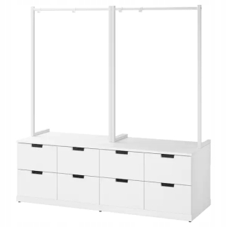 Ikea Nordli Dresser 8 zásuviek biele 160x169 cm