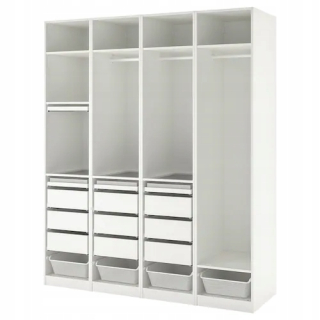 Kombinácia bielych šatníkov Ikea Pax 200x58x236 cm