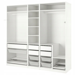 Kombinácia bielych šatníkov Ikea Pax 250x58x236 cm