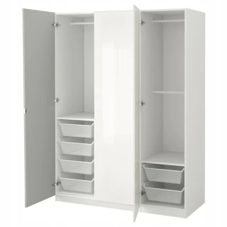 Ikea pax šatník, biely Fardal Vikedal 150x60x201 cm