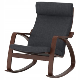 Ikea Poang Branch Hilled Anthrac Rocker