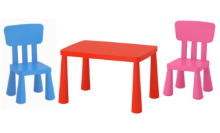 Tabuľka IKEA pre detské mamut a 2 stoličky mamut