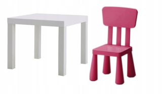 Ikea chýba tabuľka + stolička Mammut pre dieťa