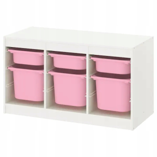 Ikea trofast ružová biela polička 99x44x56 cm