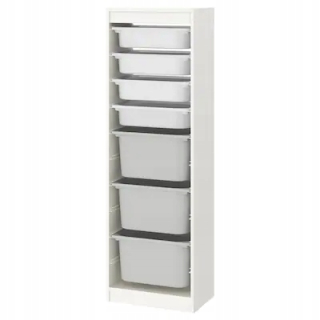 Ikea trofast biela polička šedá 46x30x145 cm