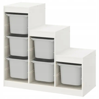 IKEA TROFAST Knižnica biela šedá 99x44x94 cm
