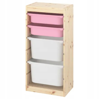 Ikea trofast stojan ľahká borovica ružová biela borovica