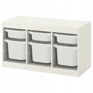 Stojan IKEA TROFAST s bielymi nádobami 99x44x56 cm
