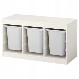 Ikea Trofast biela polička + 3 hračkárske nádoby