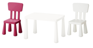 Ikea Mammut 2 x stolička + farby stola