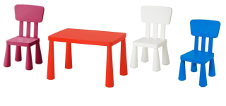 Ikea Mammut 3 x stolička + farby stola