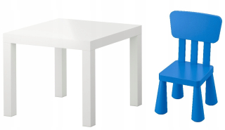 Ikea nedostatok stolovej sady + Mammut Blue Stolička